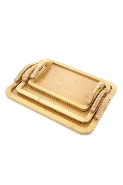 cc bin shihon طوفرية تقديم صواني التقديم 3 حبات مستطيل خشب طقم تباسي التقديم