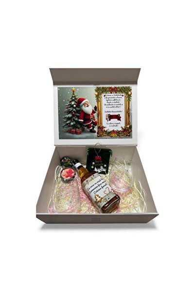 OEM Christmas gift set for godparents in a box 34x28.5x11.5 cm with whiskey bottle and glasses