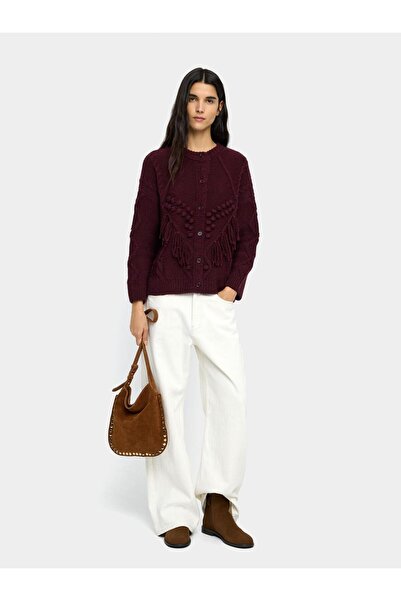 PARFOIS Püsküllü ve Kabartmalı Örme Hırka