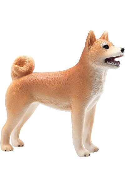MOJO تمثال لعبة واقعي لكلب شيبا إينو، حيوان أليف، مطلي يدويًا