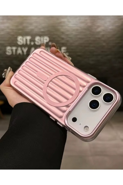 KILIF HOUSE Iphone 17 Pro Max Uyumlu Kapitone Valiz Desenli Magsafe Destekli Kılıf