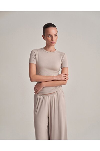 lessandromance Fit Cut Short Sleeve T-Shirt Stone