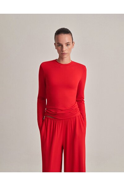 lessandromance Fit Cut Long Sleeve T-Shirt Red