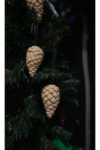ASRIN Ev Teknolojileri 10-Piece Pine Cone Ornament, Christmas Decoration