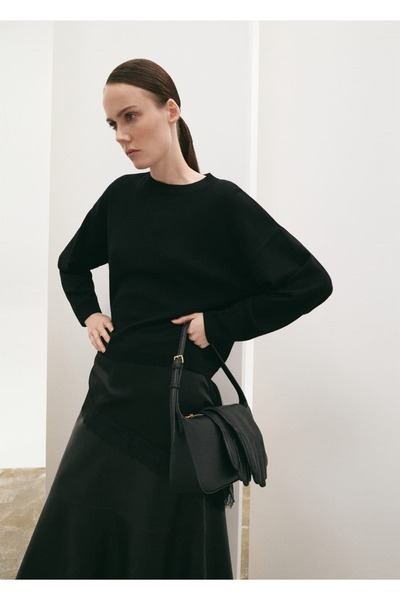 MANGO Woman Dantel detaylı kazak