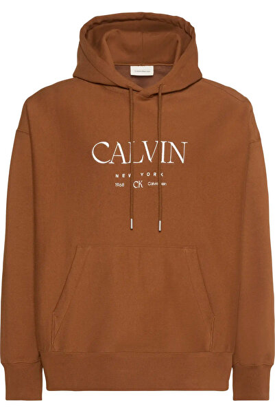 Calvin Klein LS PREMIUM FLEECE CALVIN GRAPHIC Erkek Turuncu Hoodie