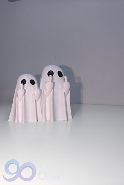 3DOria Orta Parmak Çeken Hayalet Ailesi Figür & Eğlence Amaçlı & Komik Aile Figür & Ghost Biblo