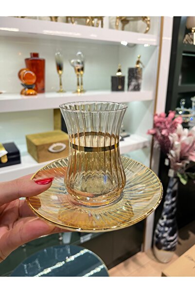 P&ORA PREMIUM KITCHEN PRODUCTS طقم شاي فاخر بلون البال لـ 6 أشخاص