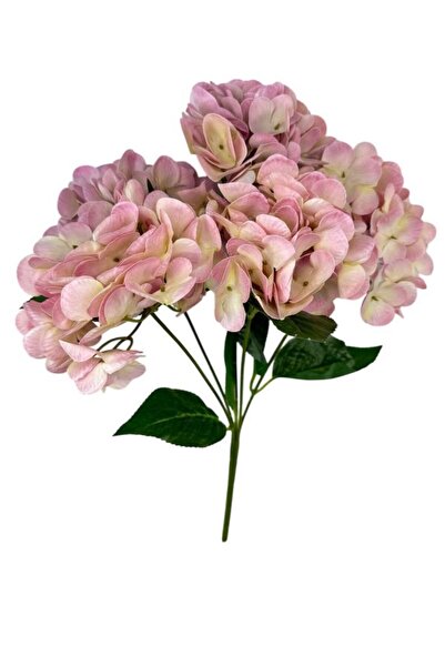 Nettenevime Artificial Flower Wet Hydrangea Flower Pink Light 45cm 5 Branches Wet Realistic Textured