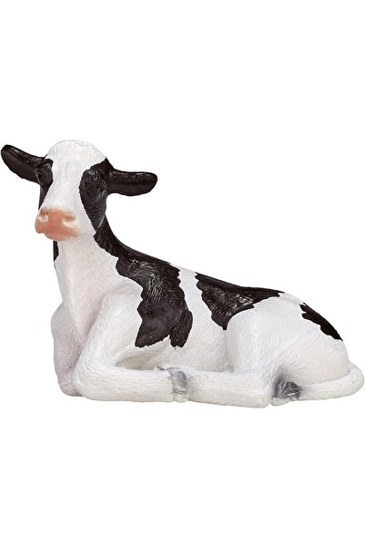 MOJO مجسم عجل هولشتاين مستلقٍ، حيوان مزرعة، لعبة.