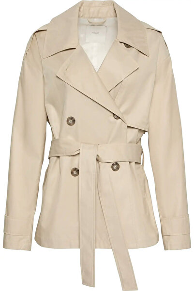 Calvin Klein MID LENGTH COTTON TRENCH Kadın Kahverengi Trençkot