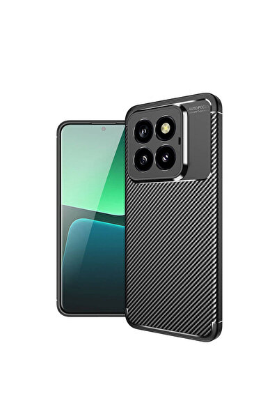 NewFace حافظة هاتف Xiaomi Mi 14T Pro ذات غطاء كربوني بتركيز تلقائي - أسود