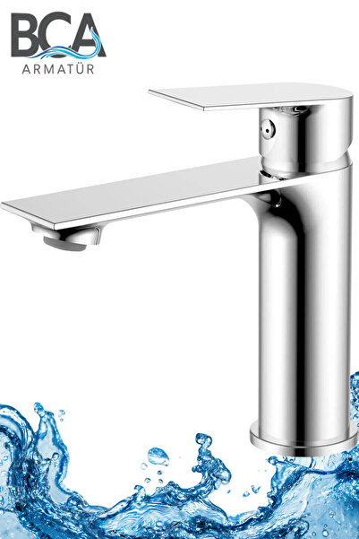 BCA Armatür Lüks Krom Sabit Aç Kapa Kısa Lavabo Bataryası – Su Tasarruflu, Da...