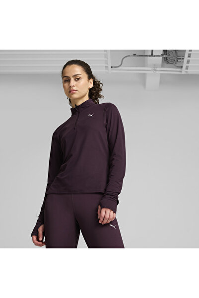 Puma RUN FAVORITE 1/4 ZIP W Mor Kadın Sweatshirt