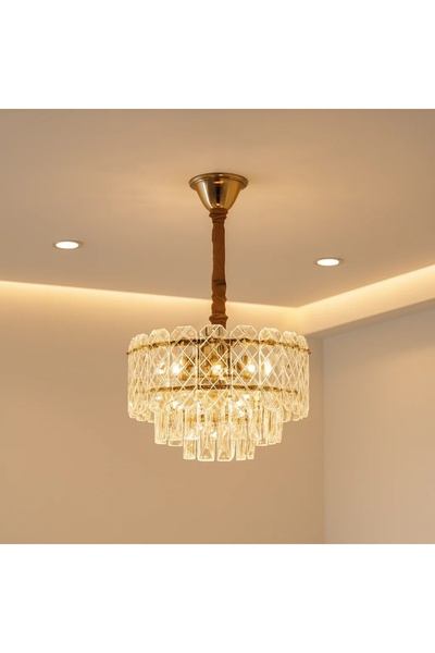 OEM Decorative Chandelier with 5 Bulbs Gold Finish Corinex