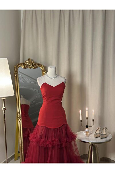 vanus fashion فستان أحمر ساحر 5510