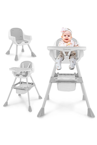 Moby System Moby-System Magnolia 2-in-1 adjustable high chair - gray