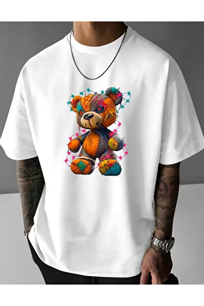 Marco Fresco Bear Printed Pattern T-Shirt