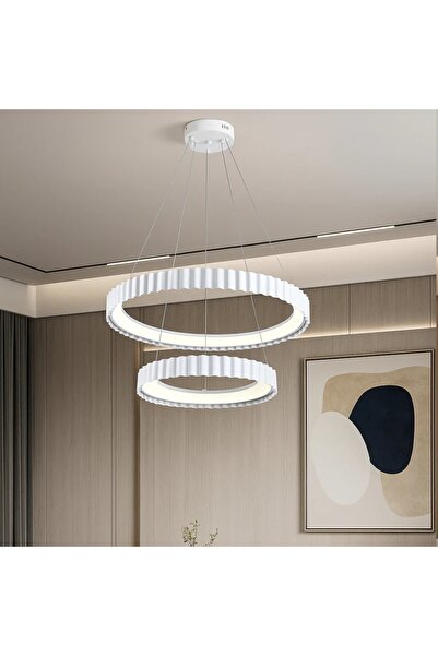 OEM Double White LED Pendant Hanging with Remote Control Modern Wavy Design 1...
