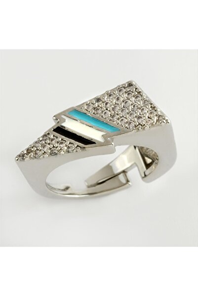 ZERO LAND 1593442739 خاتم من حجر البرق (154234) - لون فضي