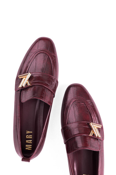 MARY Kadın Düz Taban Babet Şık Tasarım babet Bordo Babet Düz Taban Babet Kız ...