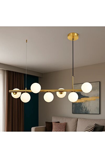 OEM Pendul Modern Auriu cu 7 Globuri din Sticlă Mată Renovia