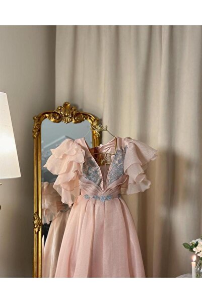 vanus fashion فستان سهره ميدي 5003 (لونين )