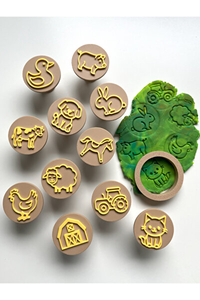 Akgün's مجموعة أختام بتصميم الحيوانات - ألعاب تعليمية وتنمية حسية - العجين غي...