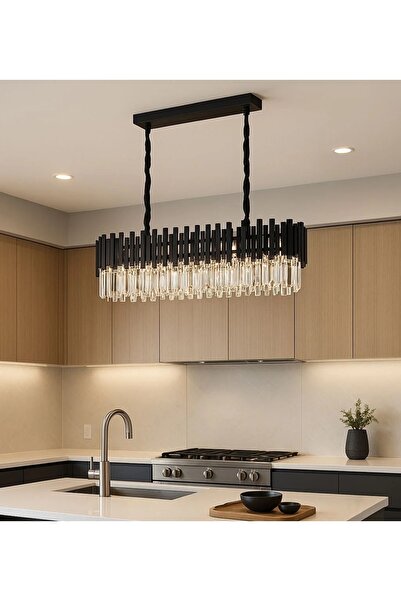 OEM Candelabru Negru Cu Cristale Design Modern Renado