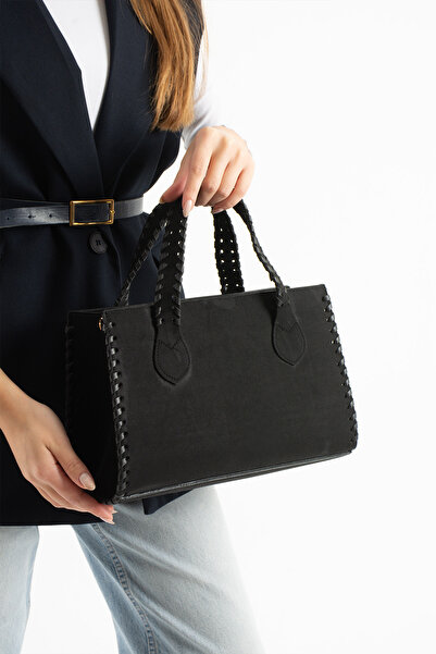 Butik حقيبة يد وكتف نسائية من الجلد السويدي طراز تاكا سافونا