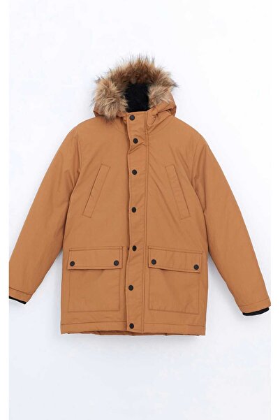 LC Waikiki Lcw Kids Brown Hooded Boys' Coat