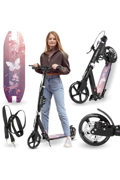 HyperMotion Two-wheeled scooter for young adults - with shock absorber - Skyline - pink