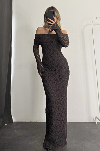 MOZENA Madonna Yaka Dantel Elbise