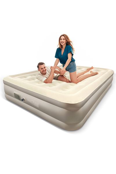 Generic مرتبة هوائية مزدوجة قابلة للنفخ للتخييم - قابلة للطي والنفخ الذاتي