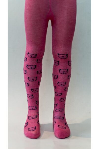 BUONUMARE Colanți fuchsia cu pisici pentru fete 1-2 ani
