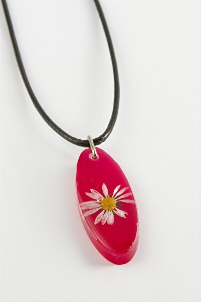 ZERO LAND 1592335739 Papatya Oval (153523) Epoxy Necklace-Pink