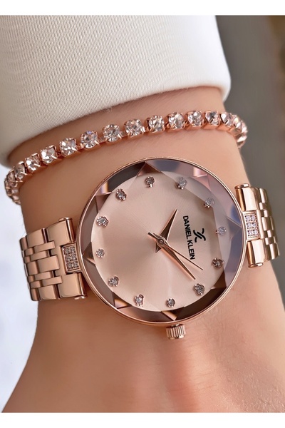Daniel Klein Marka Orijinal Rose Gold Renk 2 Yıl Garantili Kesme Cam Kadın Ko...