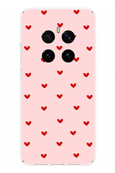 TechTree Honor Magic 7 Pro Compatible Red Tiny Hearts Printed Silicone Case