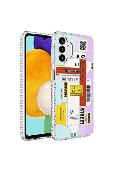 one depot only for quality life جراب لهاتف سامسونج A04S مصنوع من السيليكون المزخرف الملون مع حافة وسادة هوائية