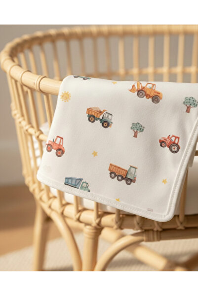 Zezig بطانية قطنية ممشطة بتصميم مركبات لطيفة