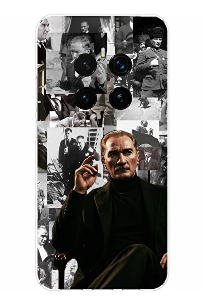 TechTree حافظة سيليكون متوافقة مع هاتف Honor Magic 7 PRO من Mustafa Kemal Atatürk Kolajları مطبوع