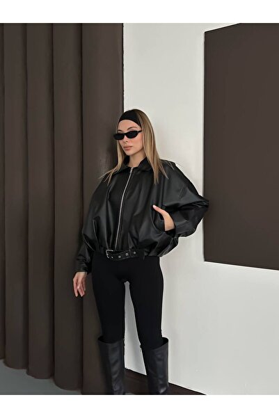 ALVOR Kemer Detaylı Fermuar Kapamalı Peluş Astarlı Bomber Ceket