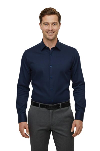 KAMER Men's Classic Single Pocket Long Sleeve Shirt 4081 Bgl-St04991