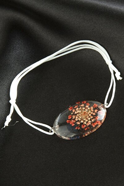 ZERO LAND سوار إيبوكسي من HN-SHOP بتصميم شجرة الحياة من عشبة السلطان - أحمر