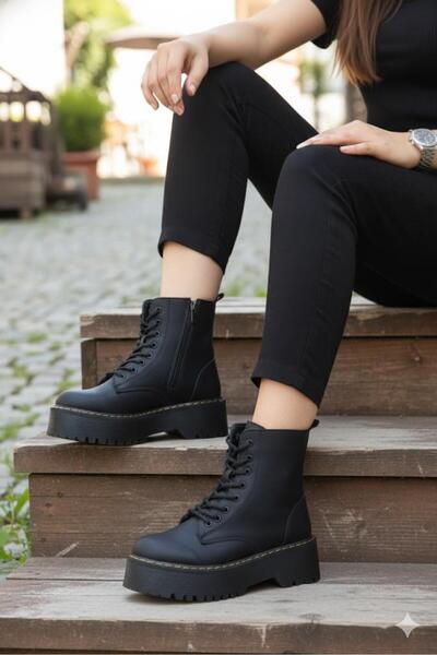 fort 1188 شانزل جزمة نسائية ببطانة دافئة ونعل سميك بارتفاع 4.5 سم