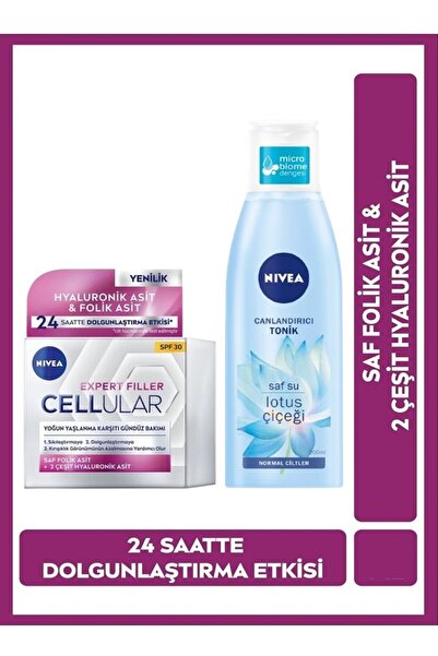 NIVEA Canlandırıcı Tonik 200ml, Arındırıcı, Lotus Çiçeği, Cellular Yaşlanma K...
