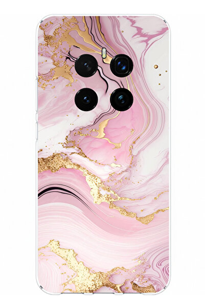 TechTree حافظة سيليكون متوافقة مع هاتف Honor Magic 7 PRO باللون الوردي الرخام...