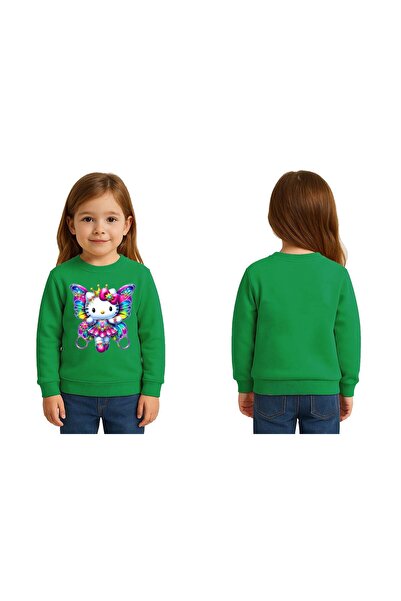 SEDİRLİ Унисекс детска блуза с принт Hello Kitty и 3-нишка ребра