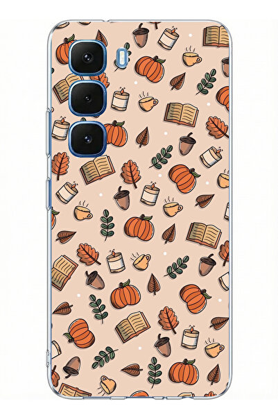 TechTree حافظة سيليكون متوافقة مع هاتف Infinix Hot 60-60i على شكل اليقطين الخ...