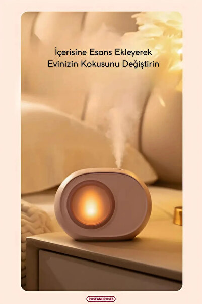 RoseandRoses Ateş Efektli Buharlı Hava Nemlendirici ve Difüzör